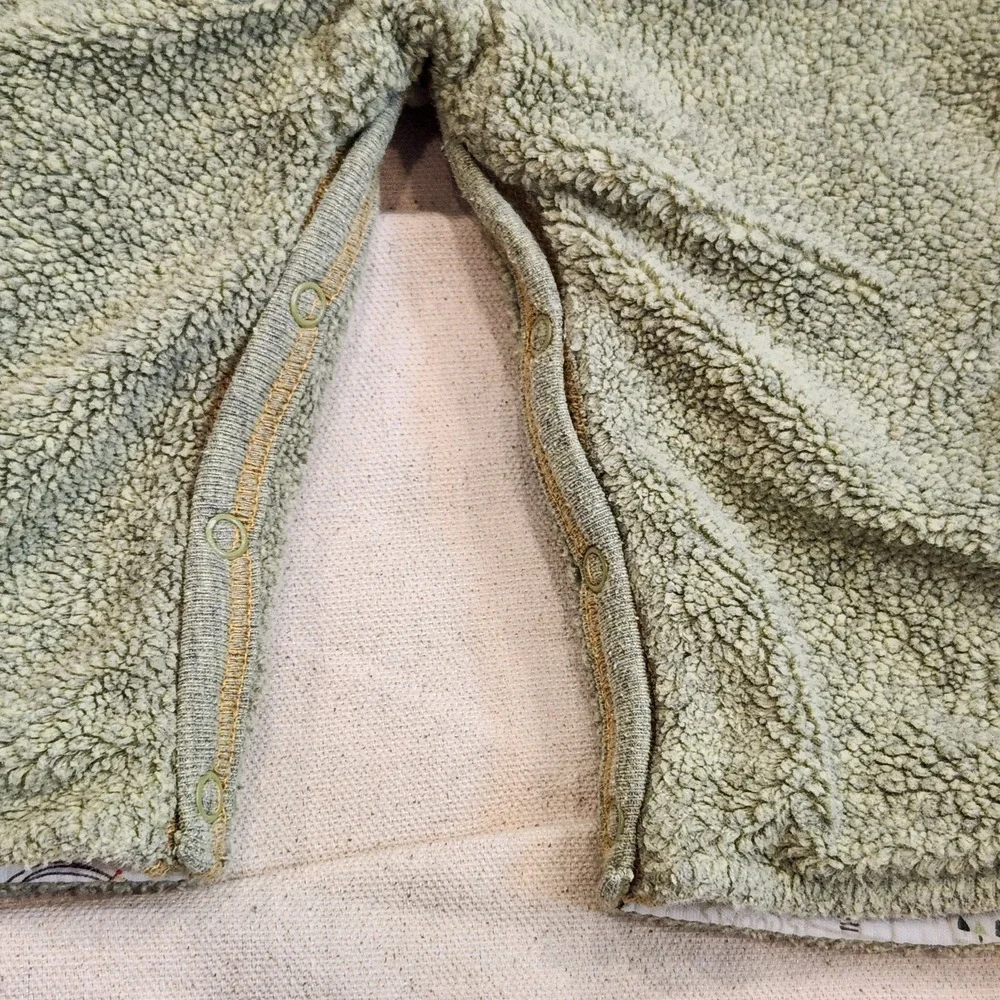 Kissy Kissy Baby Green Sherpa Fleece Bodysuit Romper Outfit Pima Cotton 3-6 Warm